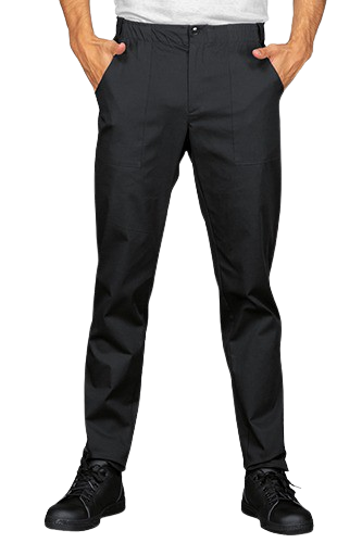 PANTALONE VERMONT - ISACCO: pantaloni neri elasticizzati per cameriere e barman nella variante bianca...